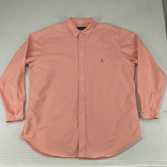 Ralph Lauren Vintage Button Down Shirt Men 2XLT 59" Classic Fit Tall XL Pony Y2k - Picture 4 of 10